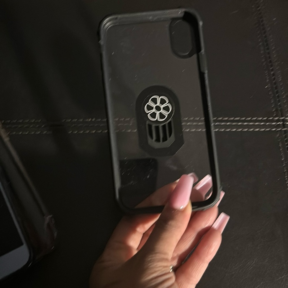 Clear and black XR case  with built in stand